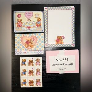Vintage Stationery Olympicard I Love My Teddy Paper Stickers Postcards Cards